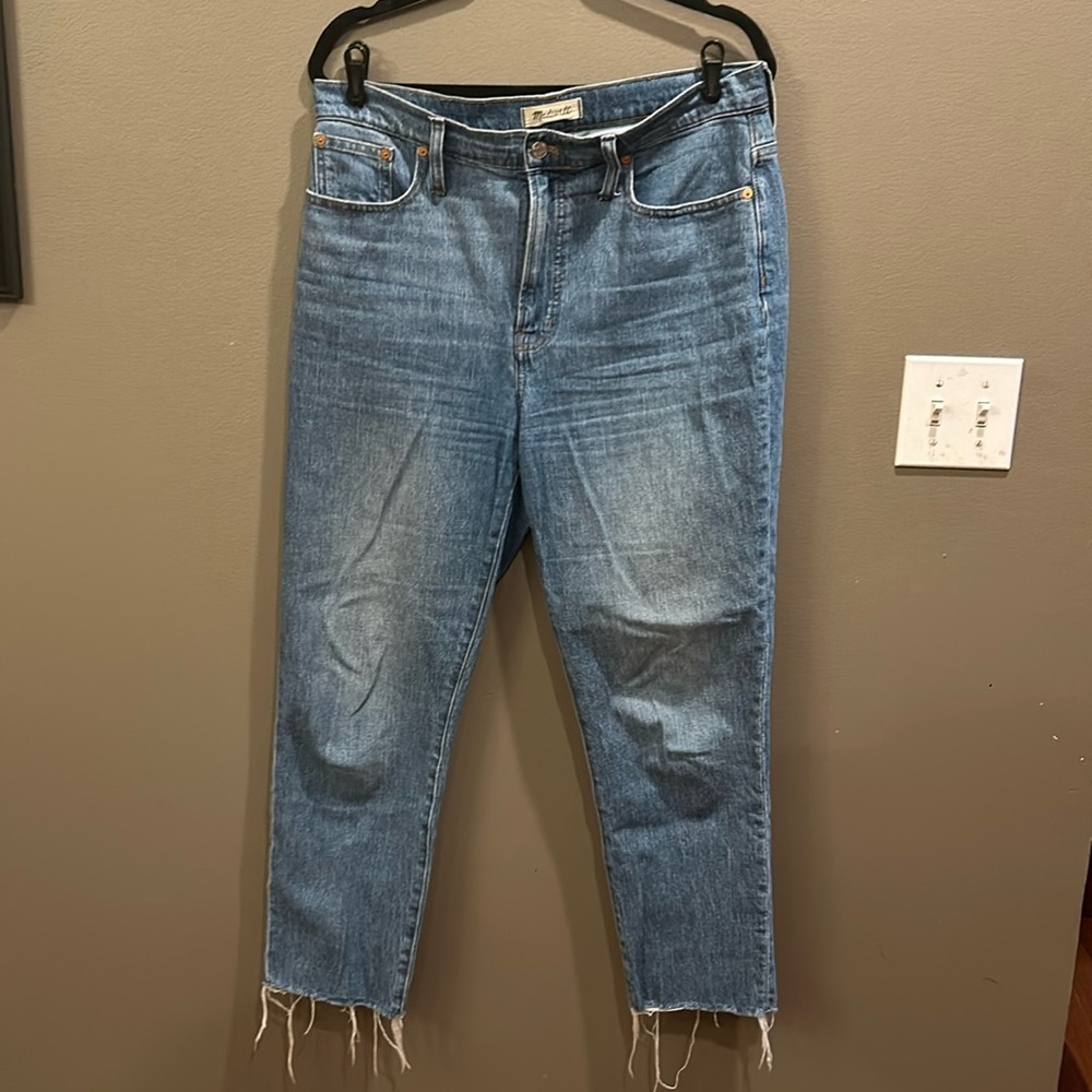 Madewell The Perfect Vintage Jean Distressed Raw Hem Blue Size 30